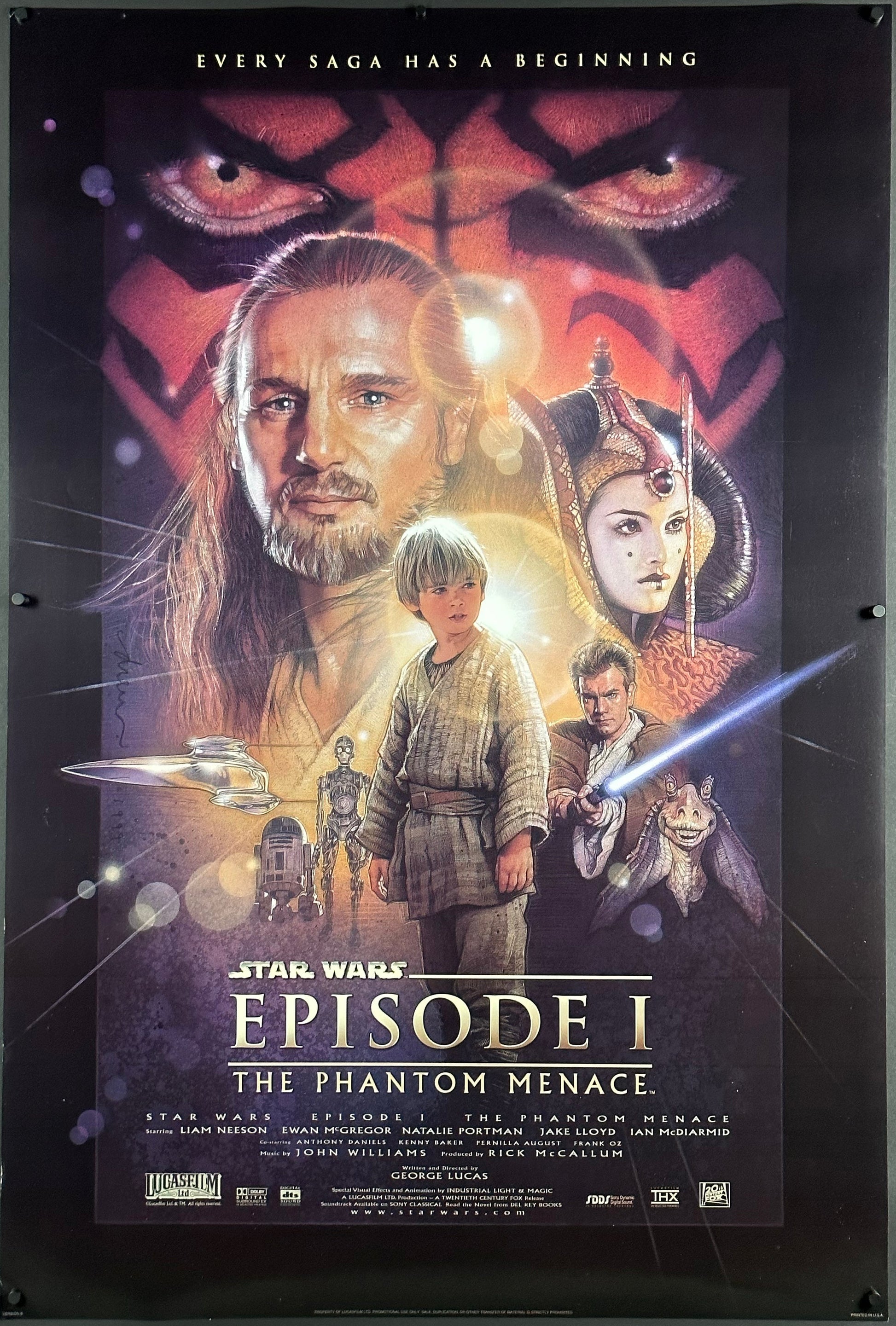 Star Wars: Episode I - The Phantom Menace US One Sheet Cast Style (1999) - ORIGINAL RELEASE - posterpalace.com