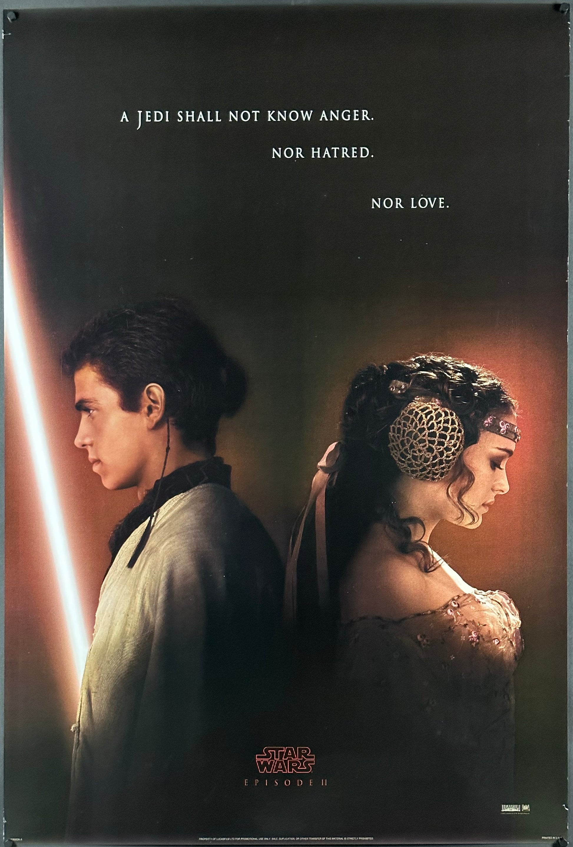 Star Wars: Episode II - Attack of the Clones US One Sheet Teaser Style (2002) - ORIGINAL RELEASE - posterpalace.com