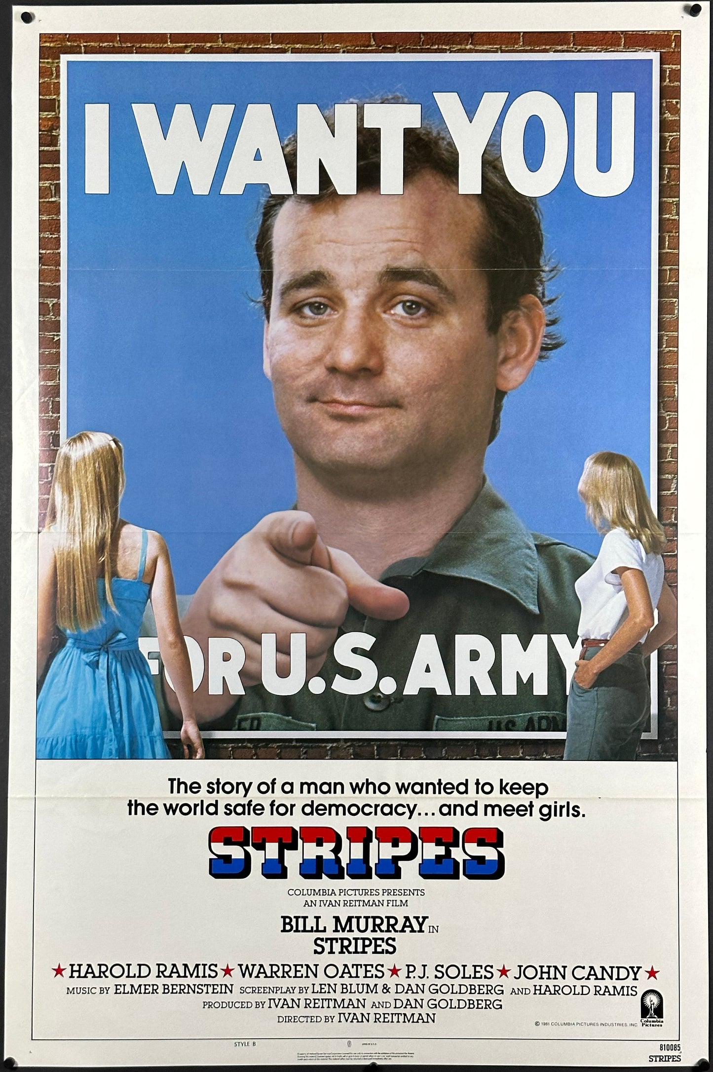 Stripes US One Sheet Style B (1981) - ORIGINAL RELEASE - posterpalace.com