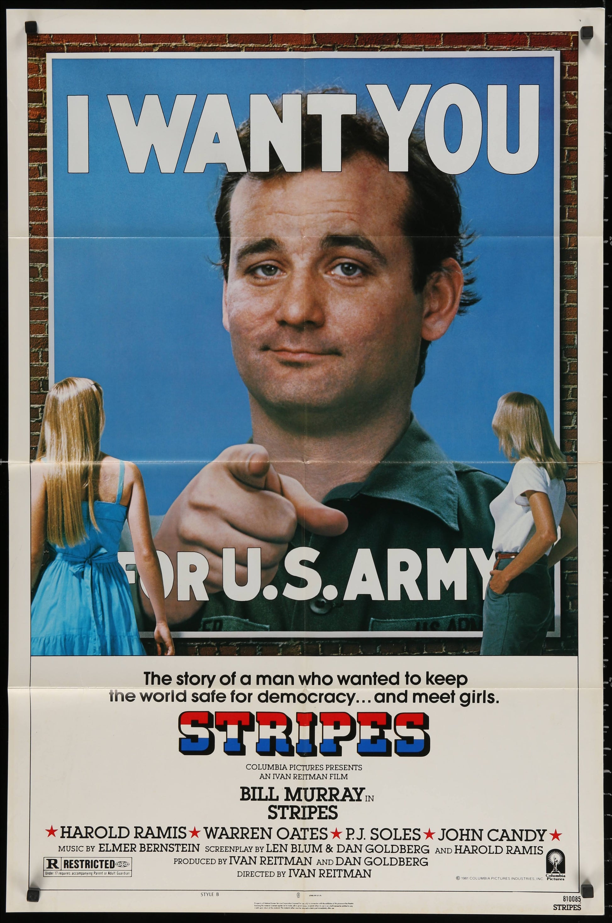 Stripes US One Sheet Style B (1981) - ORIGINAL RELEASE - posterpalace.com