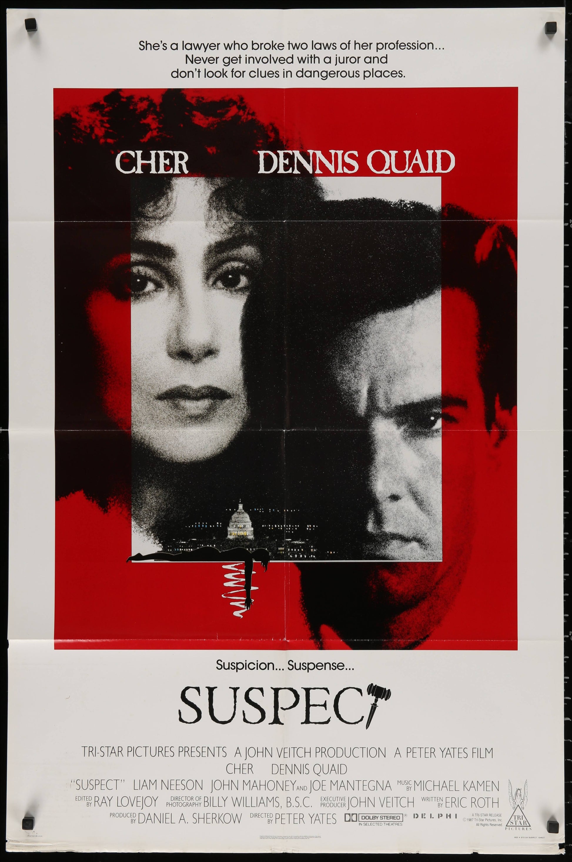 Suspect US One Sheet (1987) - ORIGINAL RELEASE - posterpalace.com