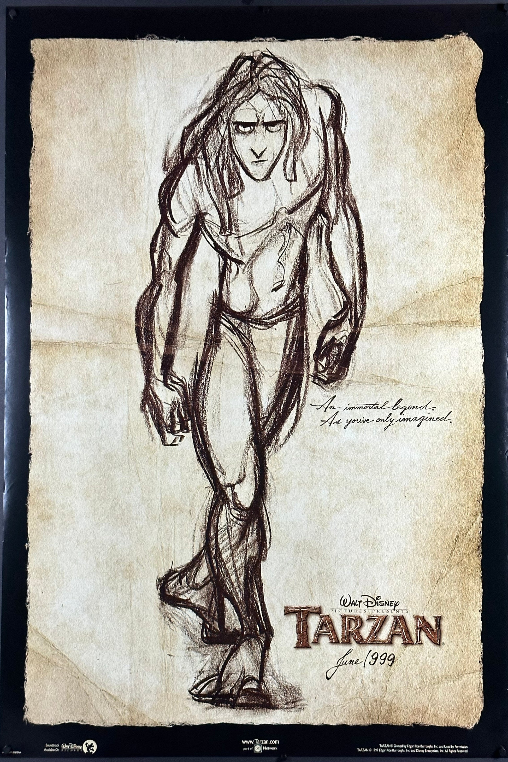 Tarzan US One Sheet Teaser Style (1999) - ORIGINAL RELEASE - posterpalace.com