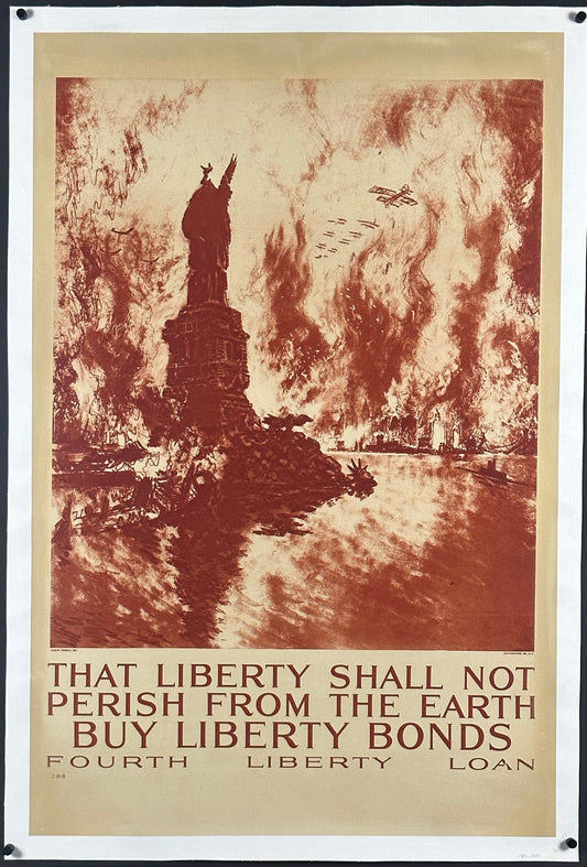 "That Liberty Shall Not Perish" Liberty Bonds WWI Home Front Poster by Joseph Pennell (1918) - posterpalace.com