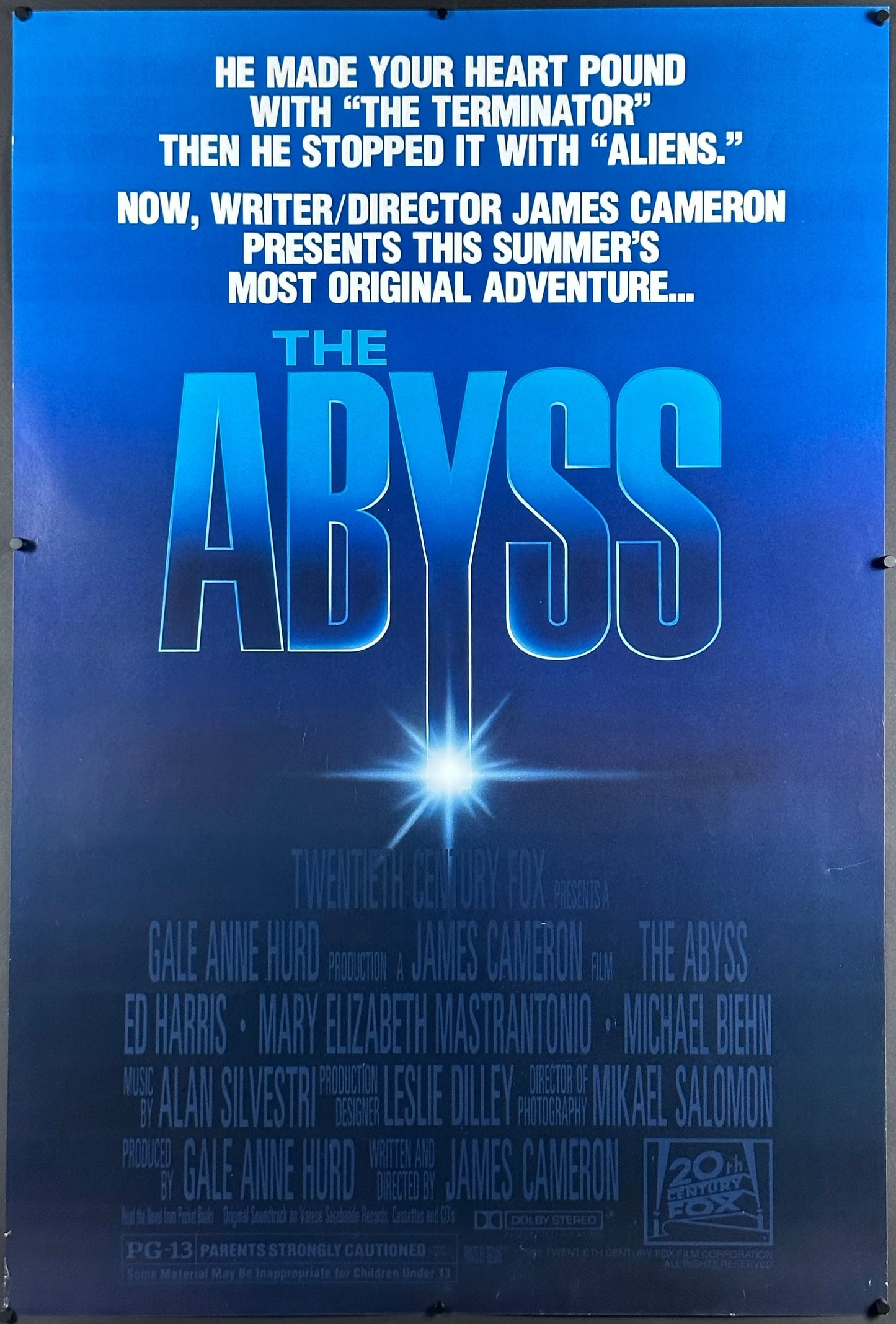 The Abyss US One Sheet "Dark Credits" Style (1989) - ORIGINAL RELEASE - posterpalace.com