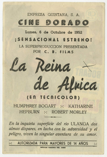 The African Queen Spanish Herald (R 1952) - posterpalace.com