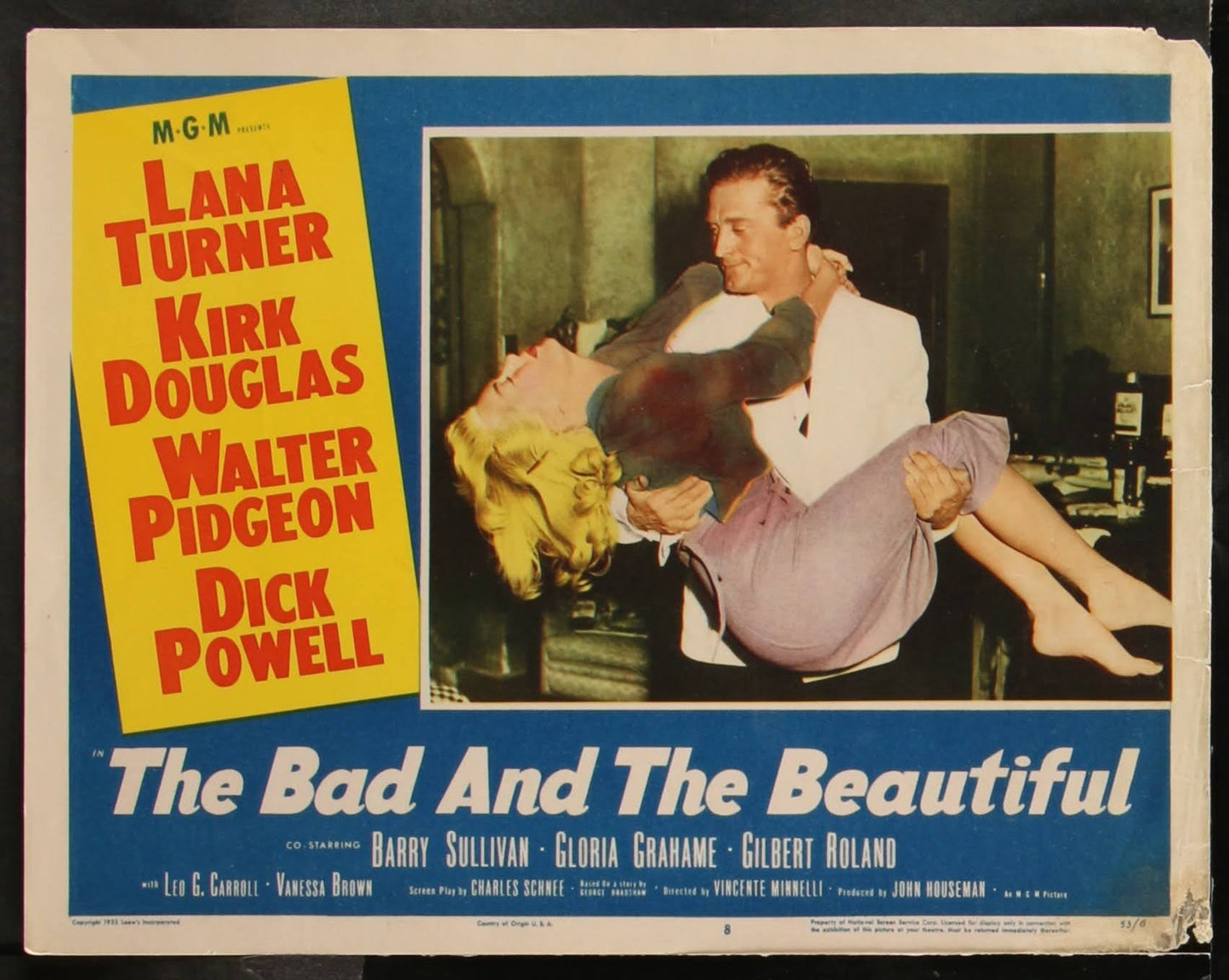 The Bad And The Beautiful US Lobby Card #8 (R 1953) - posterpalace.com