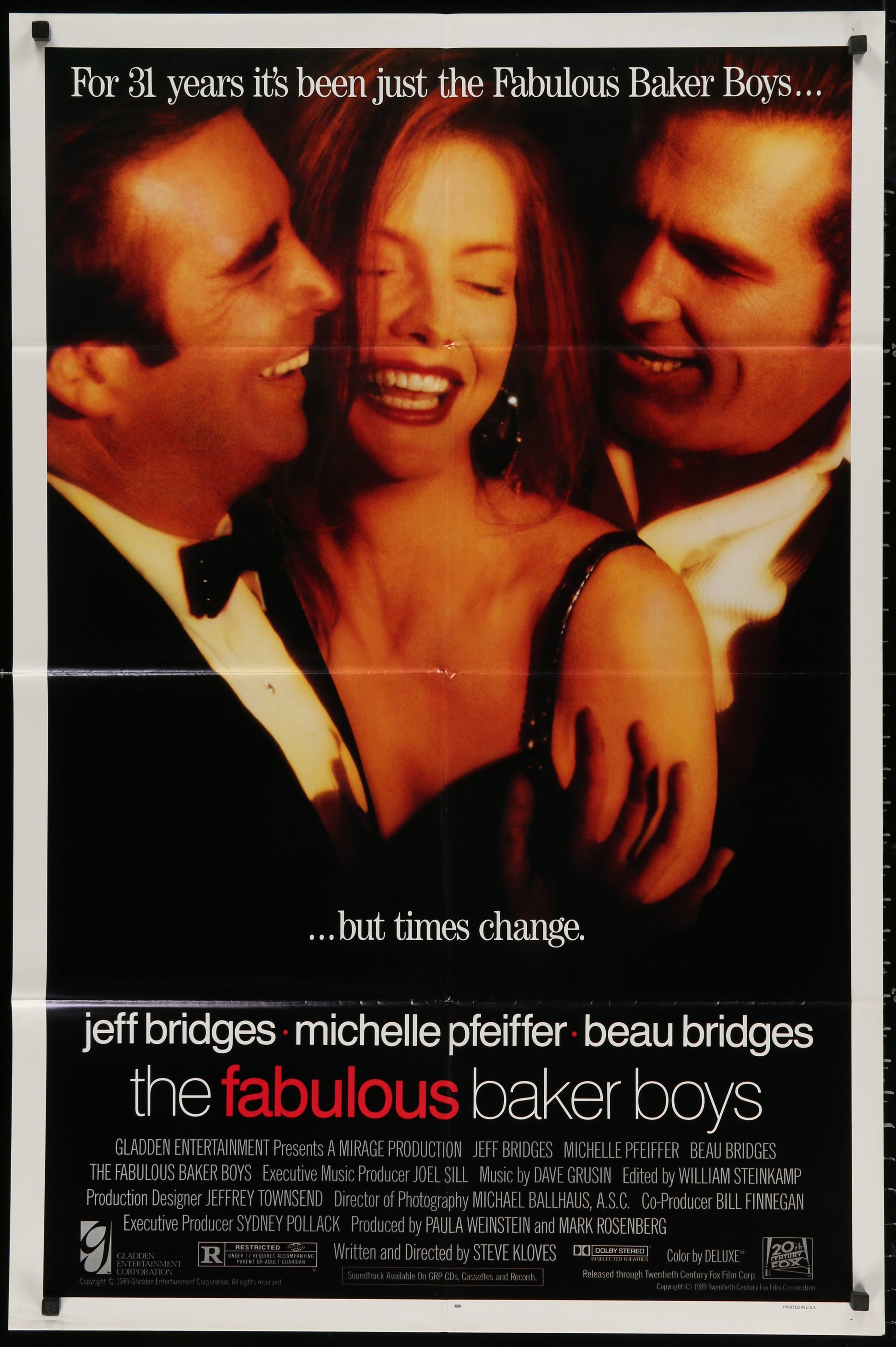 The Fabulous Baker Boys US One Sheet (1989) - ORIGINAL RELEASE - posterpalace.com