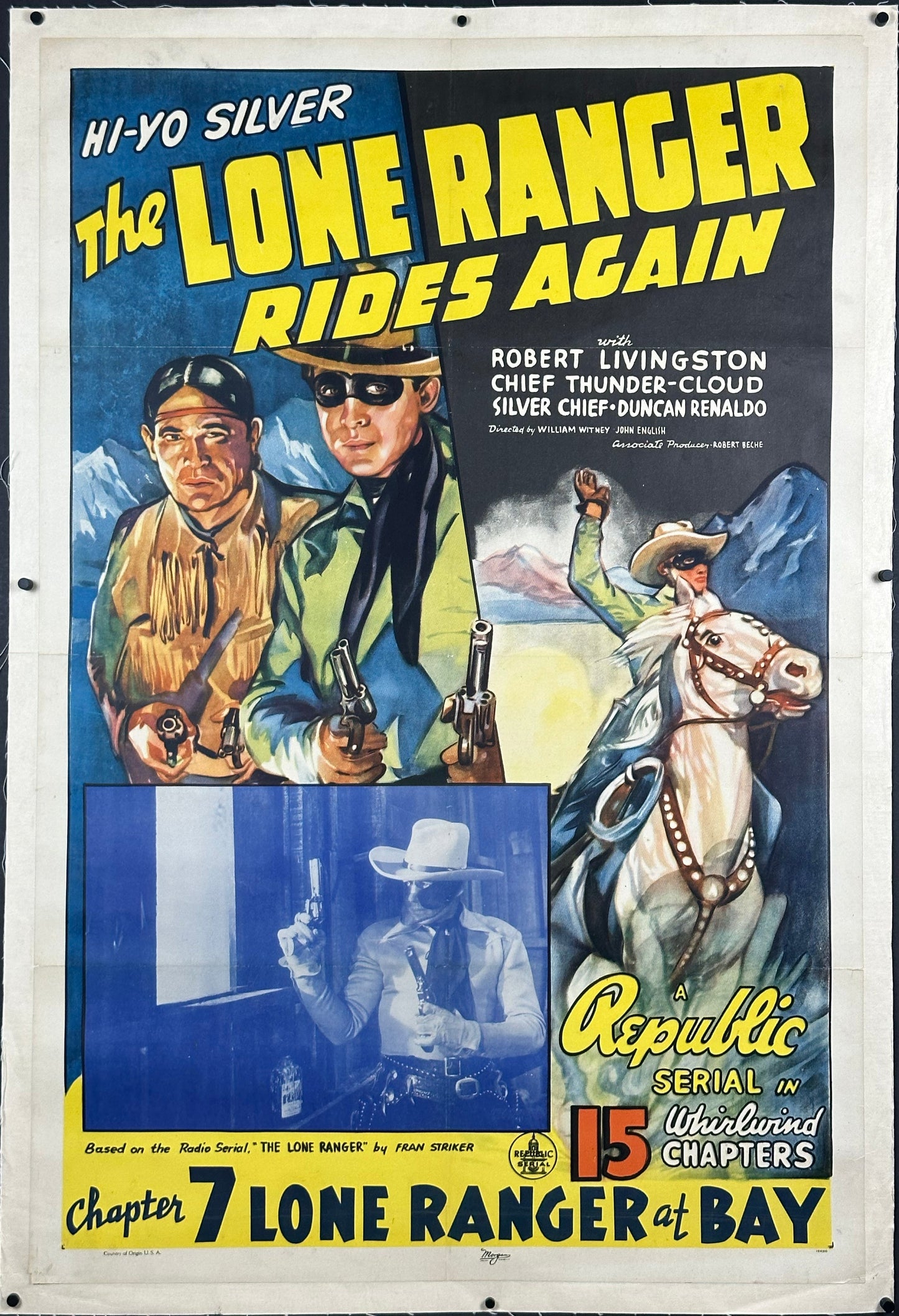 The Lone Ranger Rides Again US One Sheet "Chapter 7" (1939) - ORIGINAL RELEASE - posterpalace.com