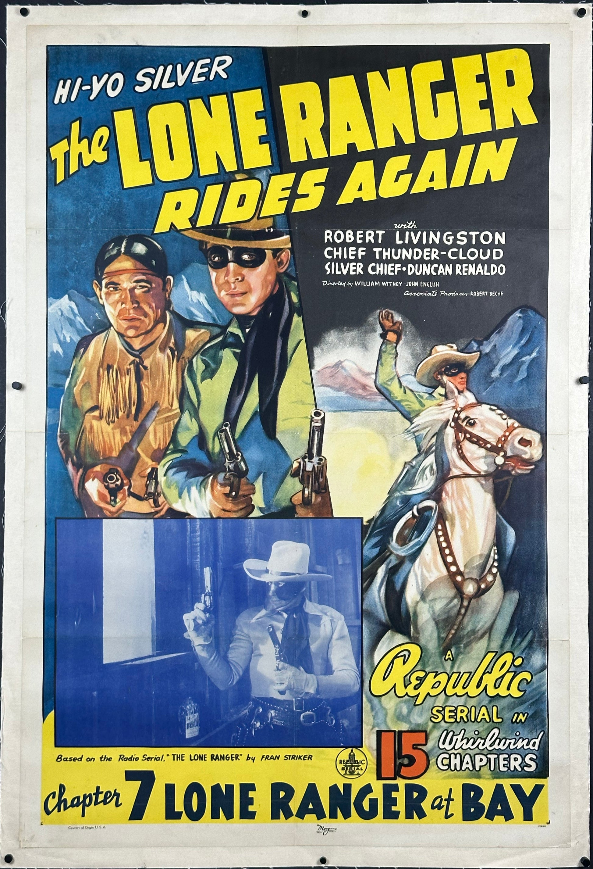The Lone Ranger Rides Again US One Sheet "Chapter 7" (1939) - ORIGINAL RELEASE - posterpalace.com