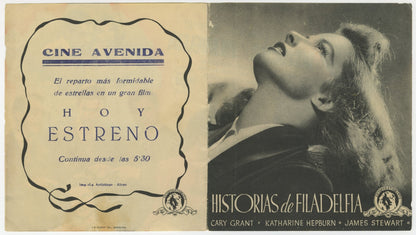 The Philadelphia Story Spanish Four Page Herald (1940) - ORIGINAL RELEASE - posterpalace.com