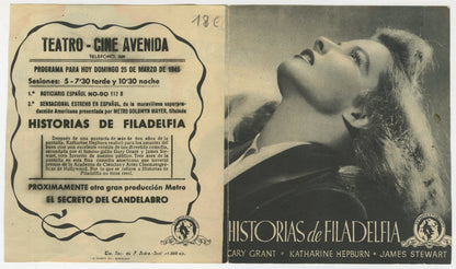 The Philadelphia Story Spanish Four Page Herald (R 1945) - posterpalace.com