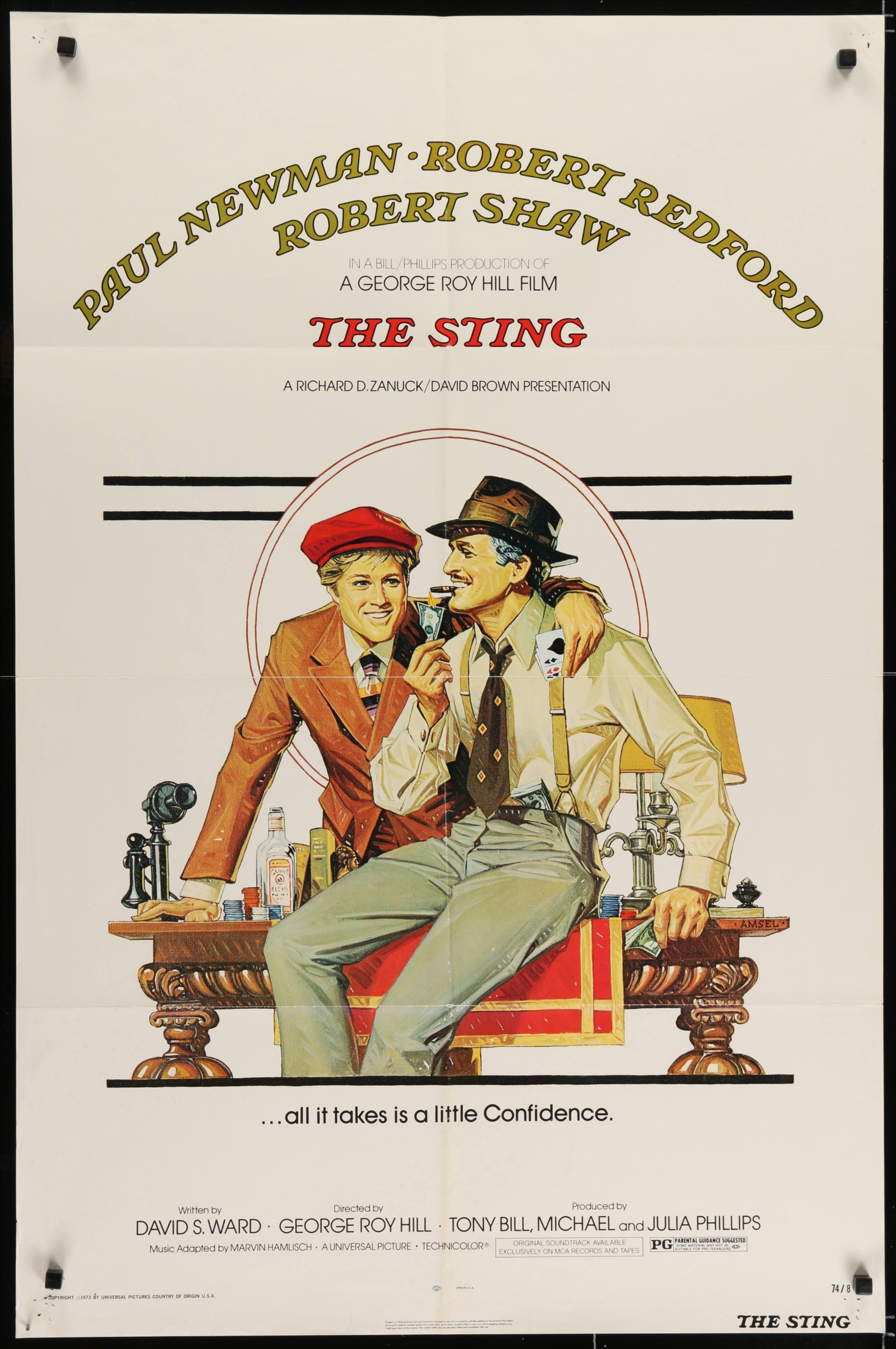 The Sting US One Sheet (1973) - ORIGINAL RELEASE - posterpalace.com