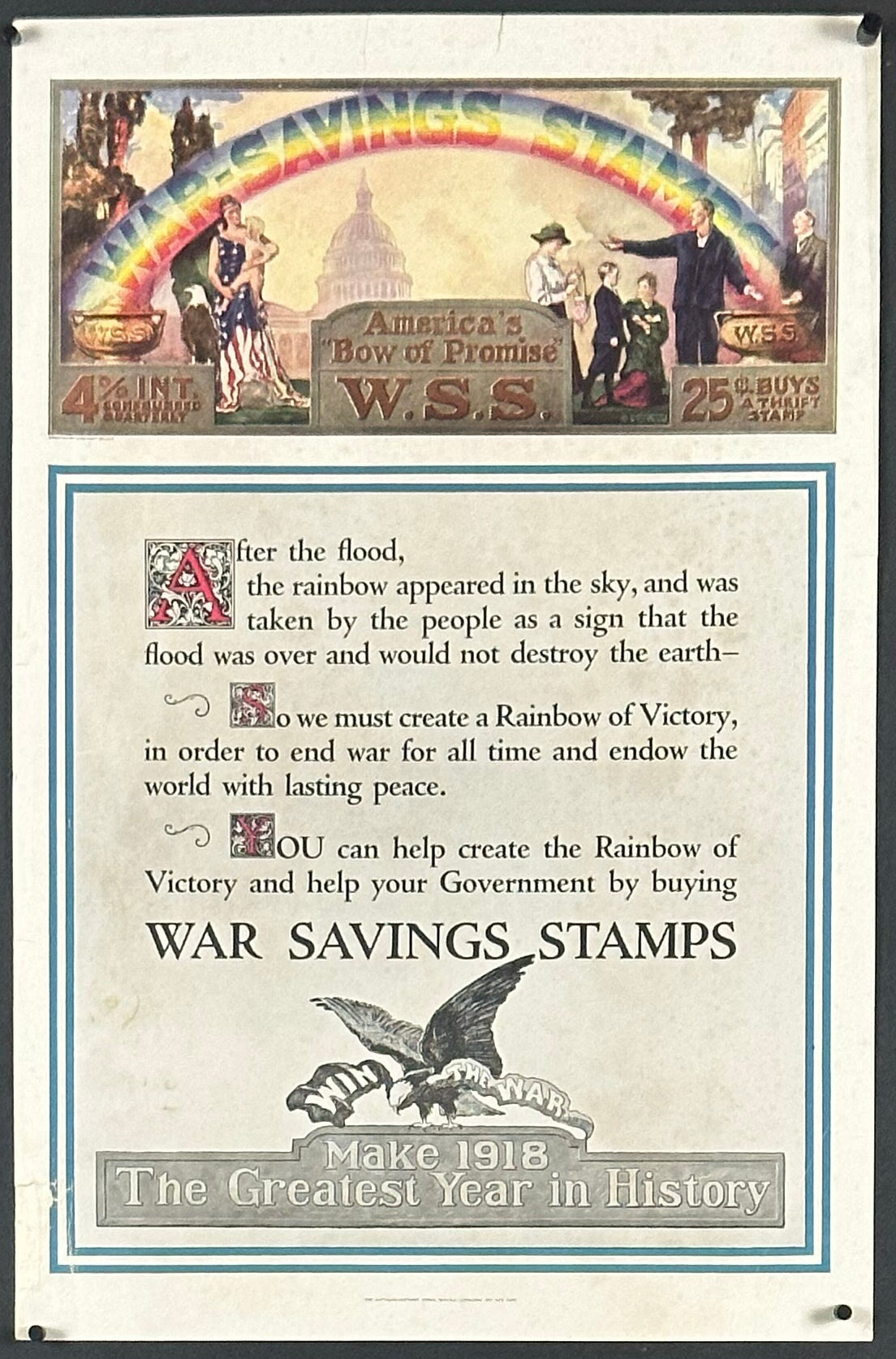 "U.S. Rainbow of Victory" WWI War Savings Stamps Home Front Poster by Urquhart Wilcox (1918) - posterpalace.com
