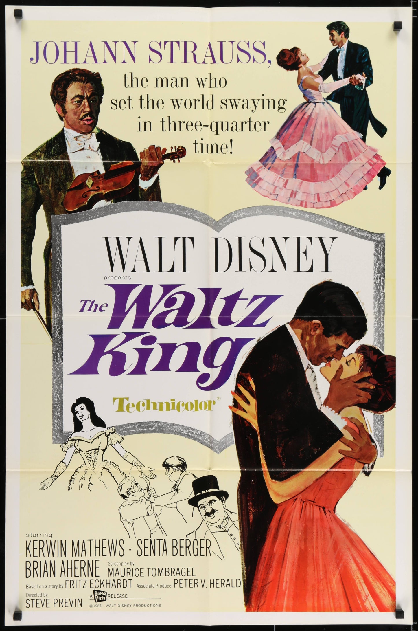 Walt Disney Presents The Waltz King US One Sheet (1963) - ORIGINAL RELEASE - posterpalace.com