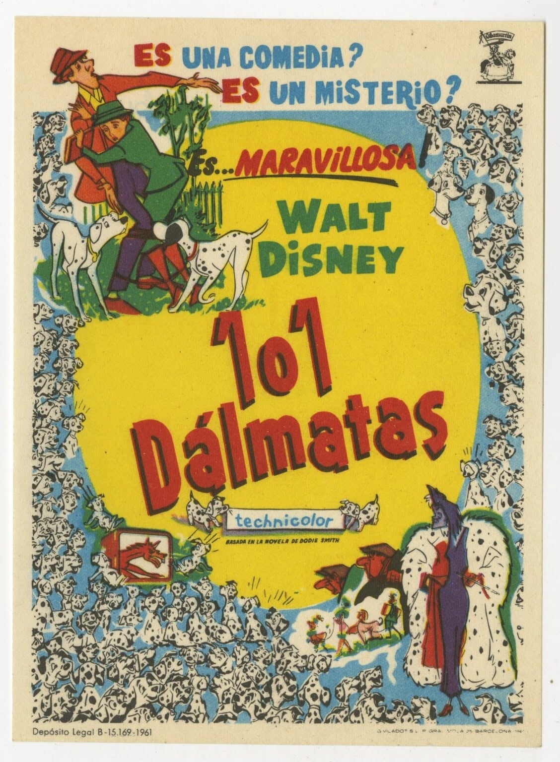 Walt Disney's 101 Dalmatians Spanish Herald (1961) - ORIGINAL RELEASE - posterpalace.com