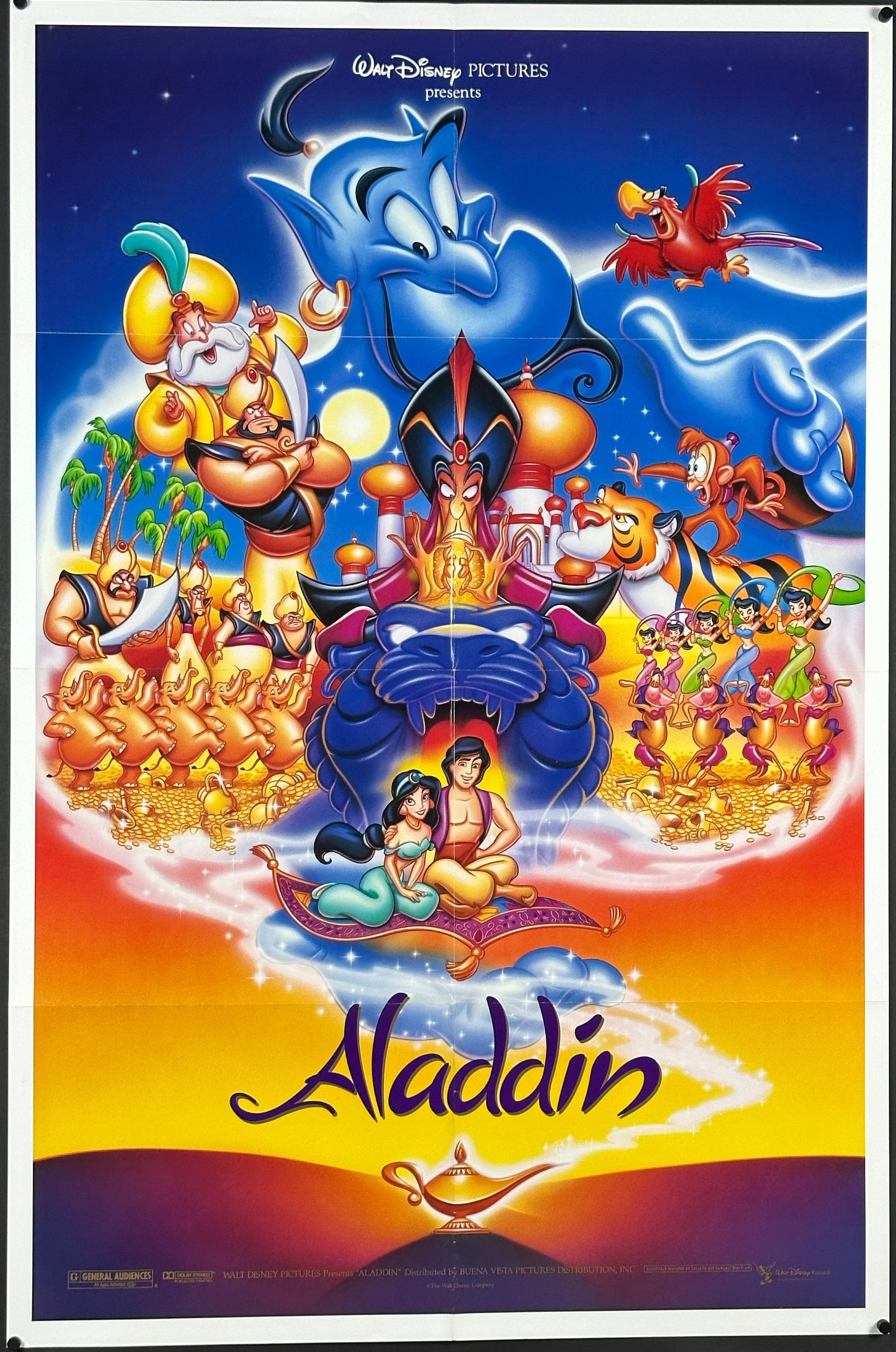 Walt Disney’s Aladdin US One Sheet Cast Style (1992) - ORIGINAL RELEASE - posterpalace.com