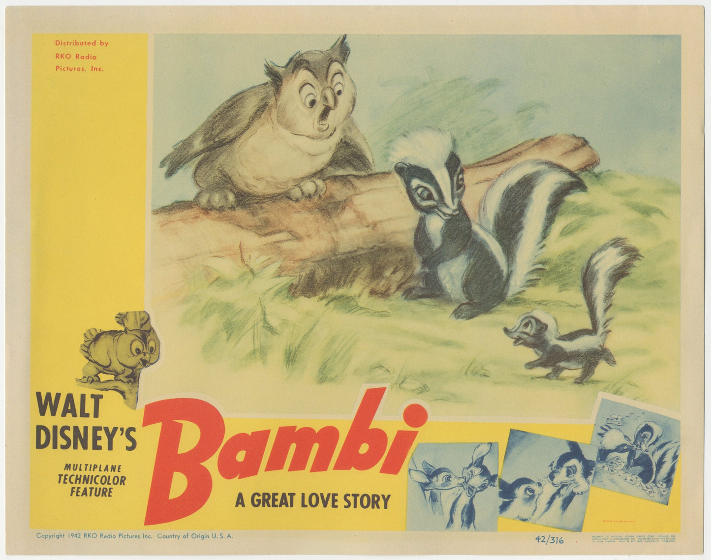 Walt Disney's Bambi US Lobby Card (1942) - ORIGINAL RELEASE - posterpalace.com