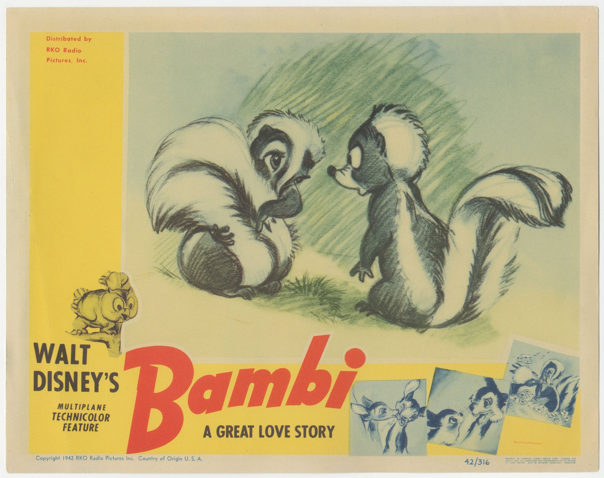 Walt Disney's Bambi US Lobby Card (1942) - ORIGINAL RELEASE - posterpalace.com