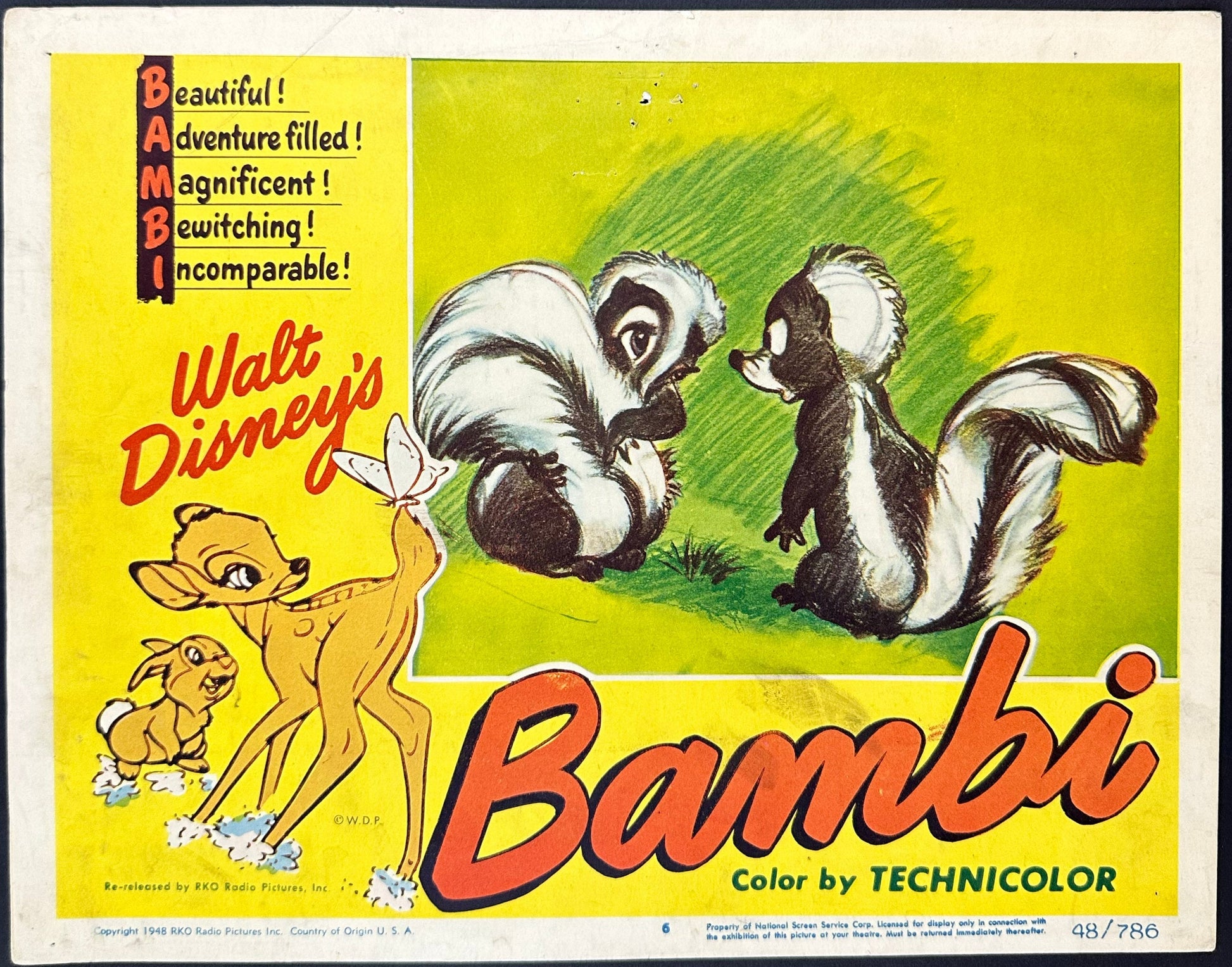 Walt Disney's Bambi US Lobby Card #6 (R 1948) - posterpalace.com