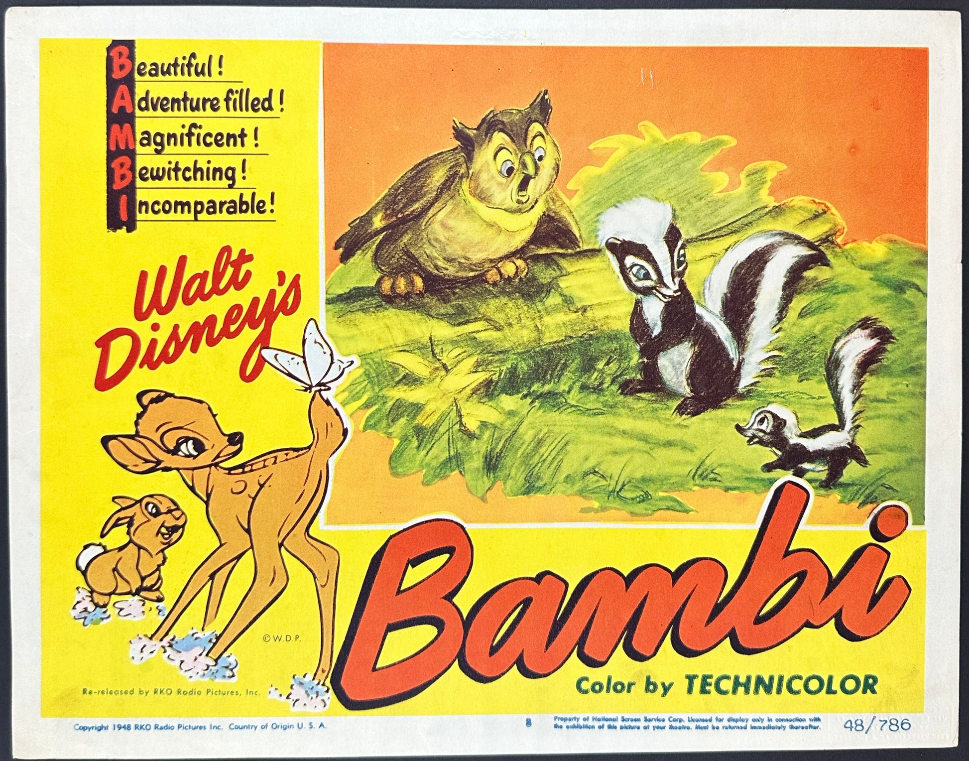 Walt Disney's Bambi US Lobby Card #8 (R 1948) - posterpalace.com
