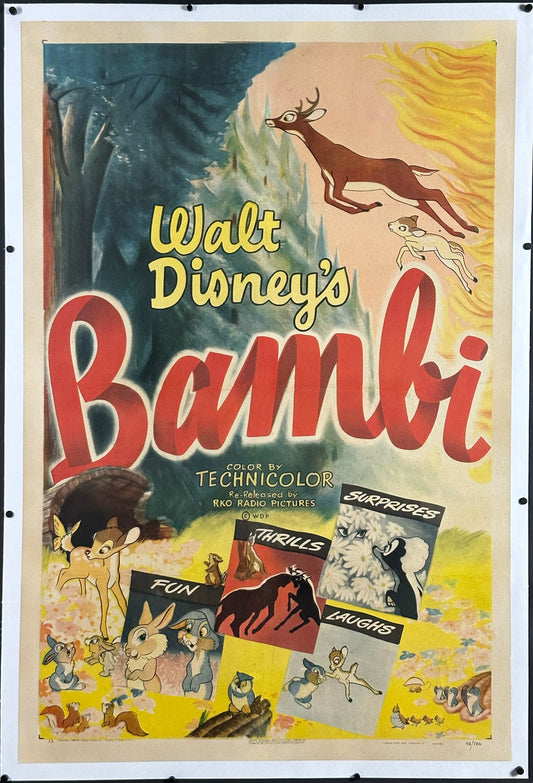 Walt Disney's Bambi US One Sheet Style 1A (R 1948) - posterpalace.com