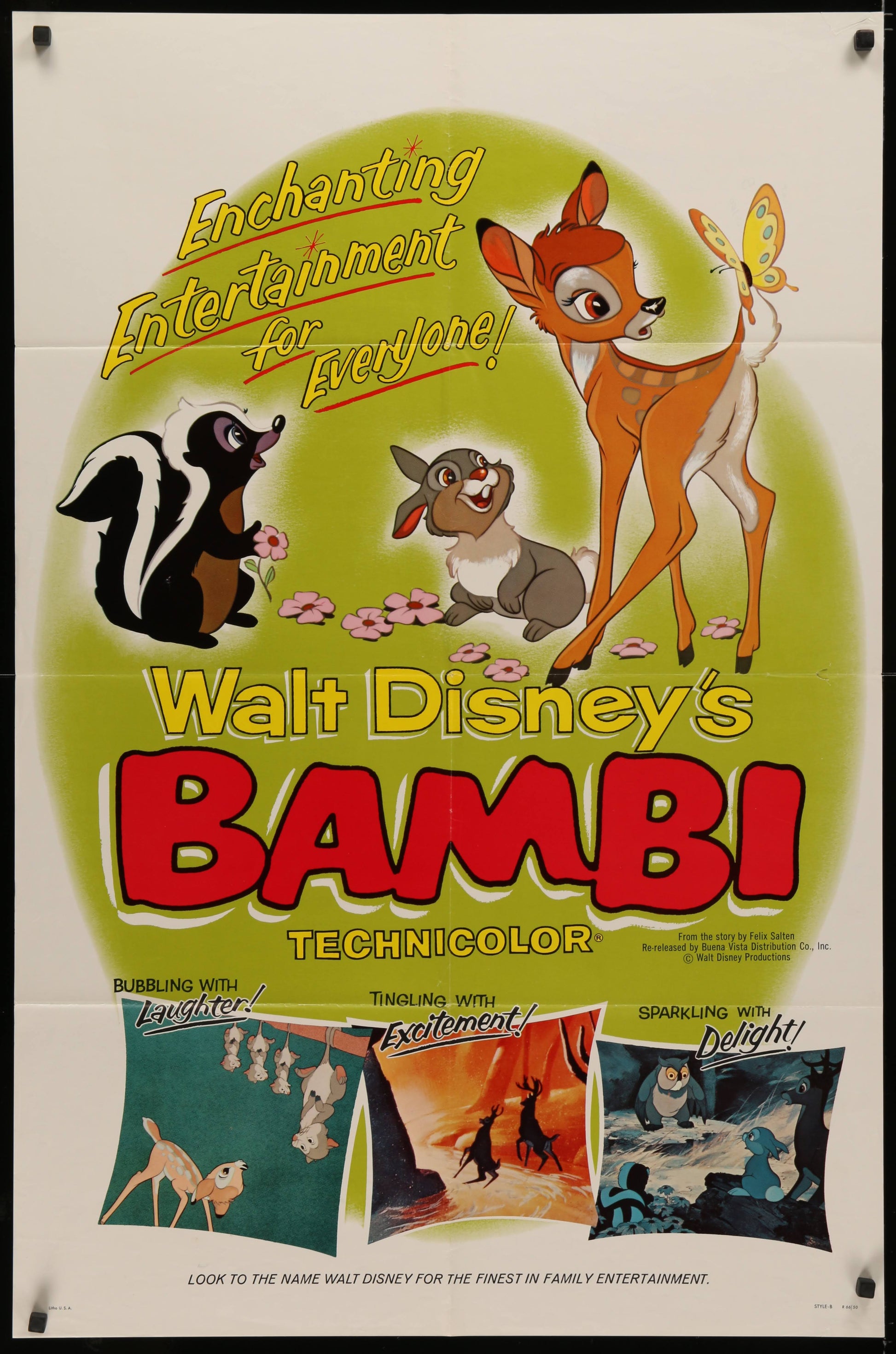 Walt Disney's Bambi US One Sheet Style B (R 1966) - posterpalace.com