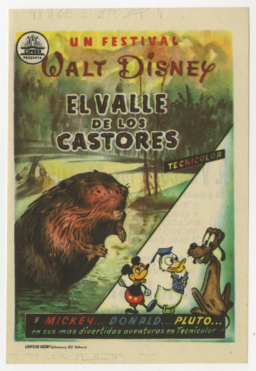 Walt Disney's Beaver Valley Spanish Herald (1950) - ORIGINAL RELEASE - posterpalace.com