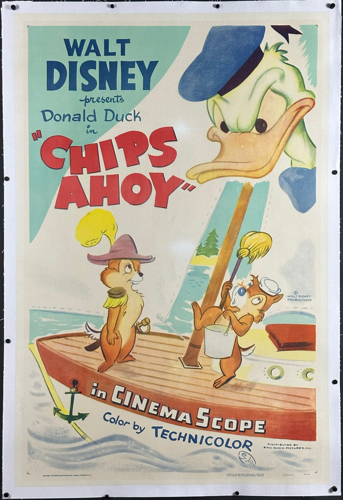 Walt Disney's Chips Ahoy US One Sheet (1956) - ORIGINAL RELEASE - posterpalace.com