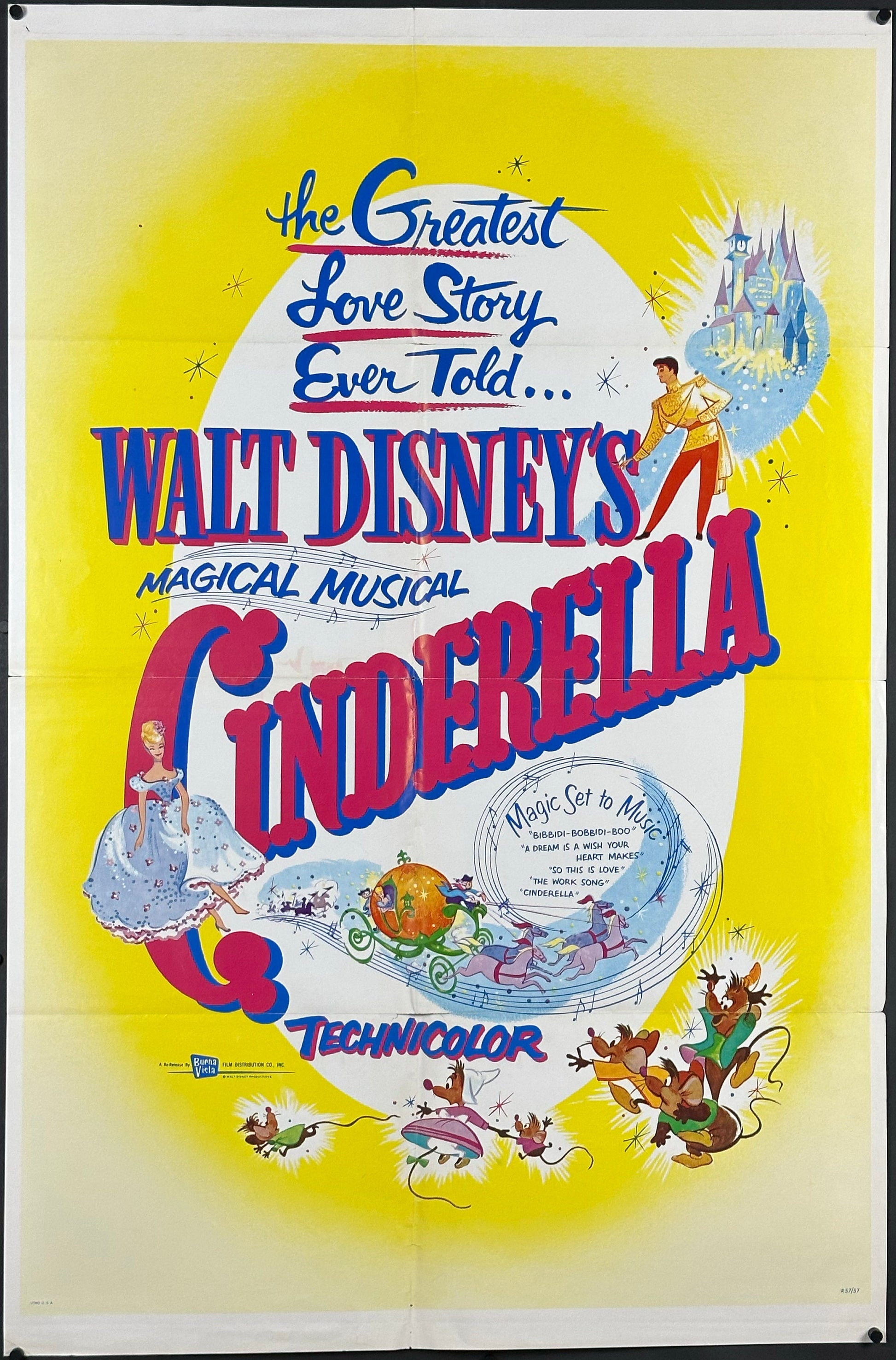 Walt Disney's Cinderella US One Sheet (R 1957) - posterpalace.com