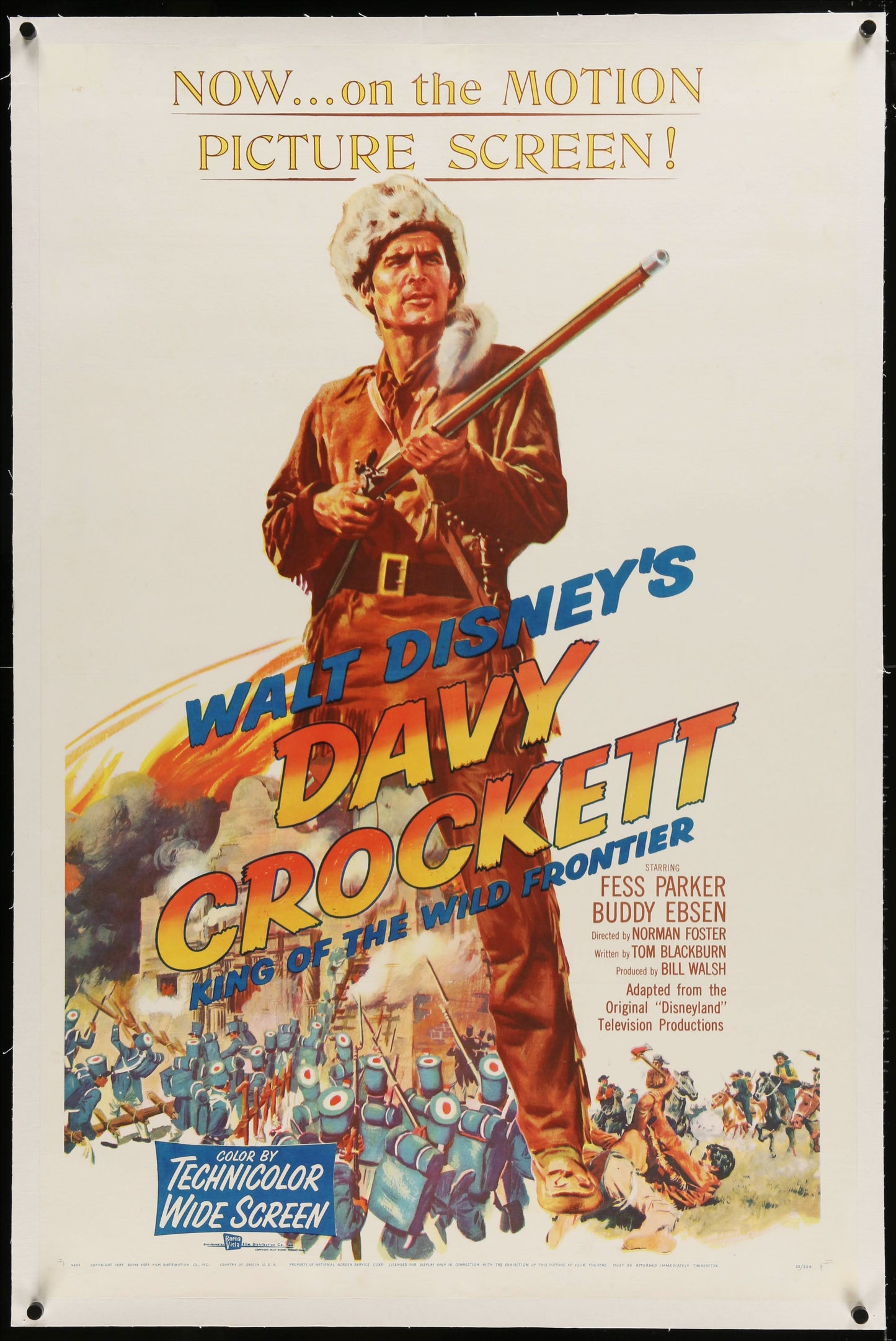 Walt Disney's Davy Crockett: King Of The Wild Frontier US One Sheet (1955) - ORIGINAL RELEASE - posterpalace.com
