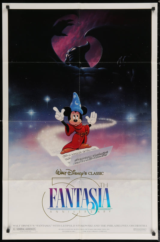 Walt Disney's Fantasia 50th Aniversary US One Sheet (R 1990) - posterpalace.com