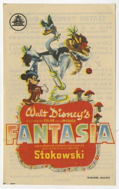 Walt Disney's Fantasia Spanish Herald (R 1958) - posterpalace.com