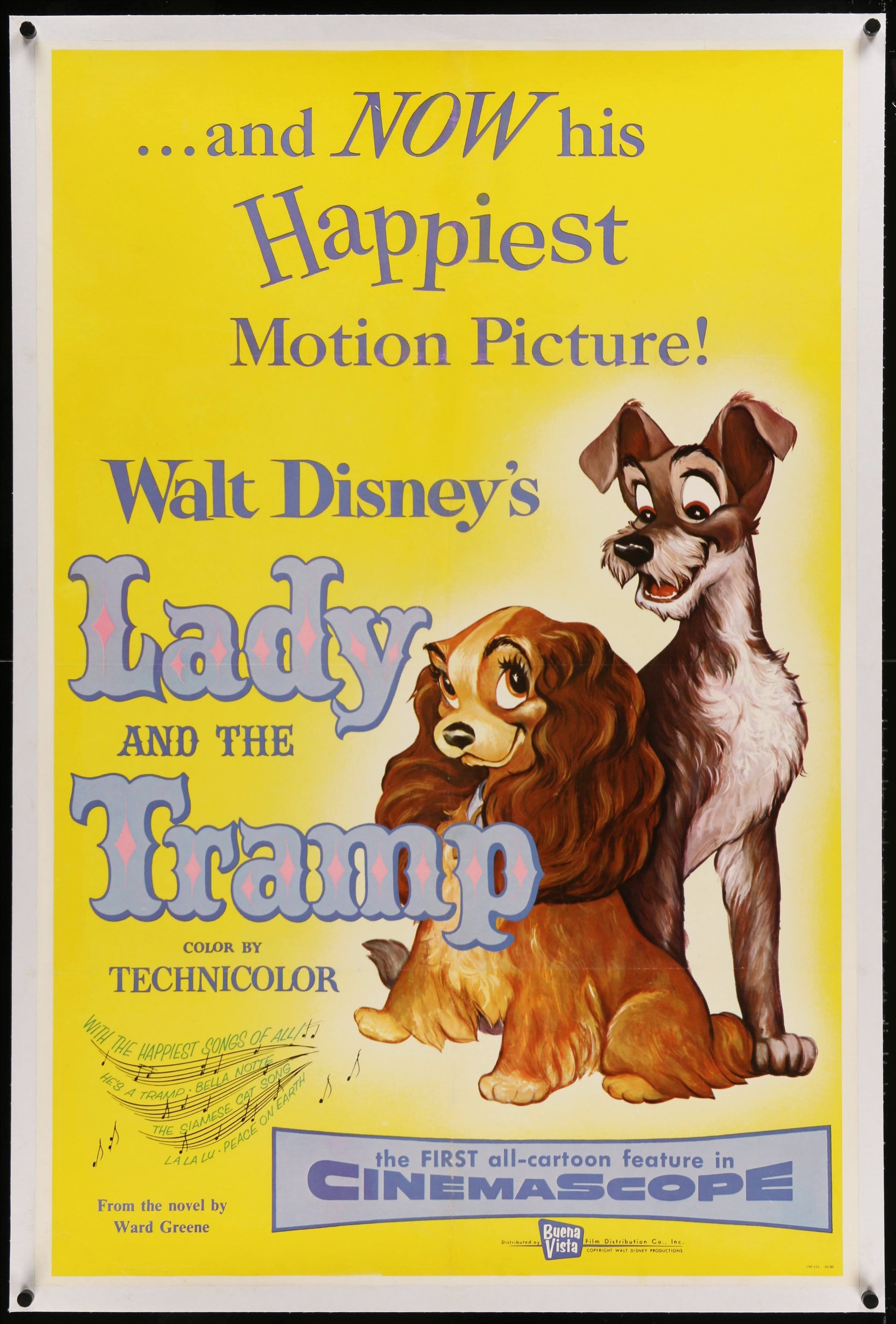 Walt Disney's Lady And The Tramp US One Sheet (1955) - ORIGINAL RELEASE - posterpalace.com