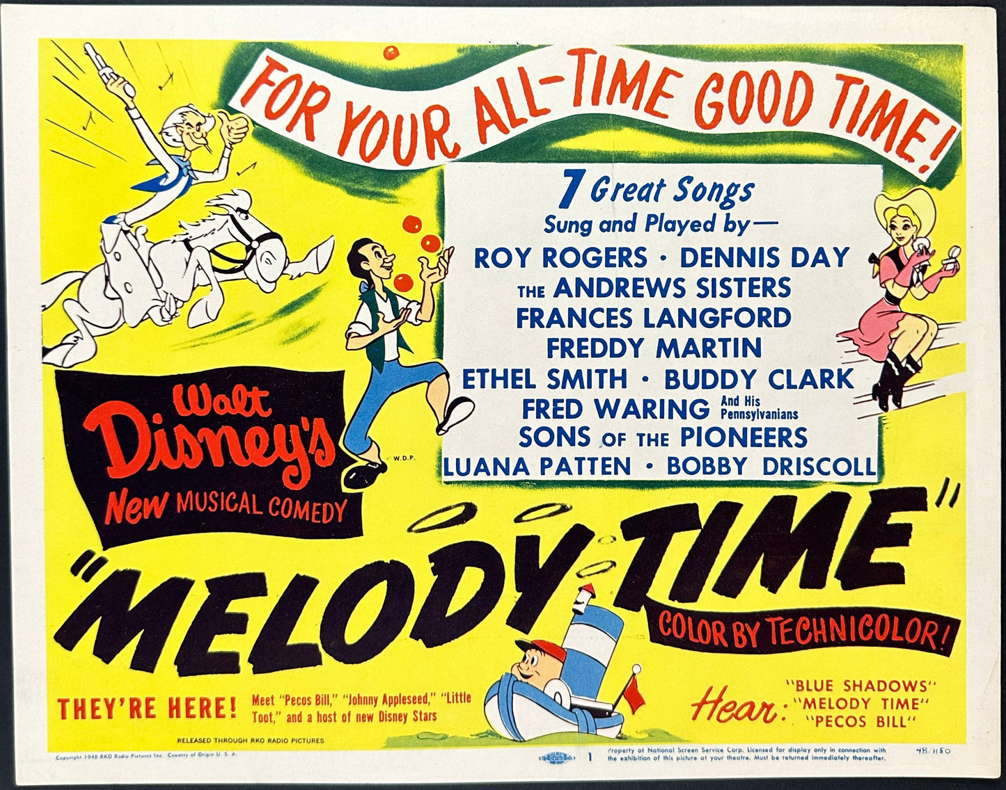 Walt Disney's Melody Time US Title Lobby Card (1948) - ORIGINAL RELEASE - posterpalace.com