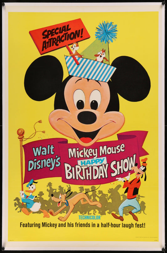 Walt Disney's Mickey Mouse Happy Birthday Show US One Sheet (1968) - ORIGINAL RELEASE - posterpalace.com