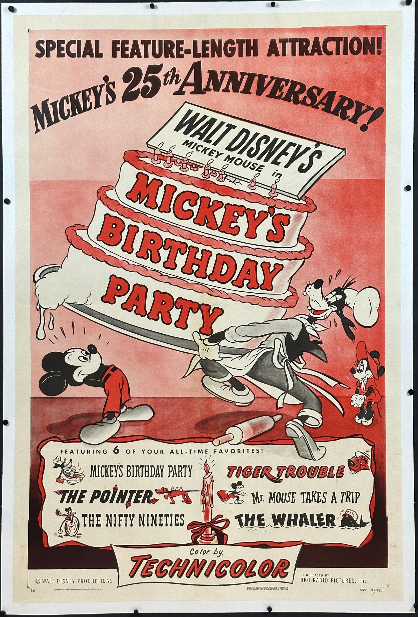 Walt Disney's Mickey's Birthday Party US One Sheet Style A (R 1953) - posterpalace.com