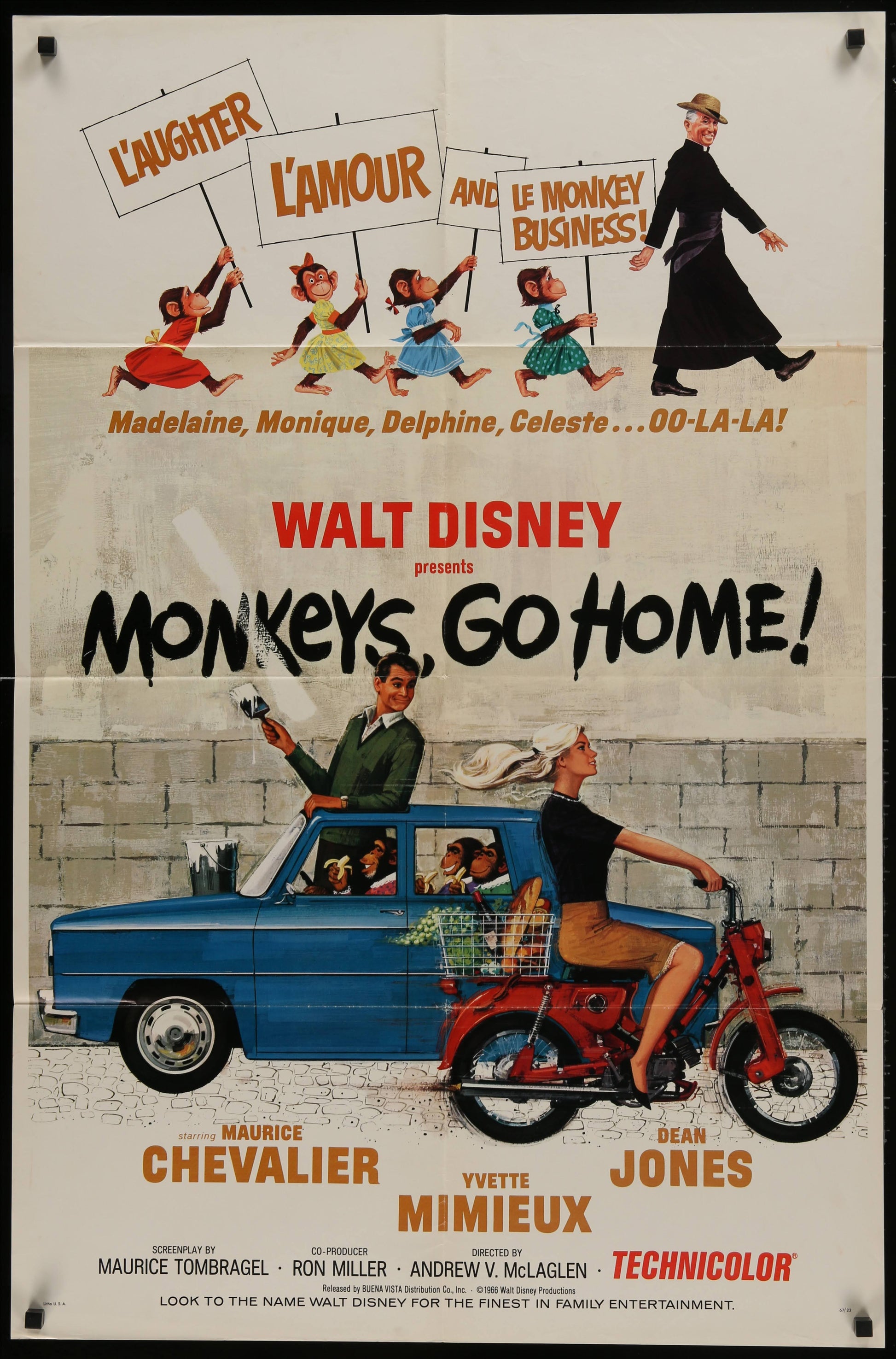 Walt Disney's Monkeys Go Home US One Sheet (1967) - ORIGINAL RELEASE - posterpalace.com