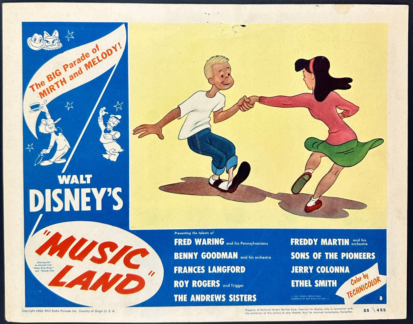 Walt Disney's Music Land US Complete Lobby Card Set (R 1955) - posterpalace.com