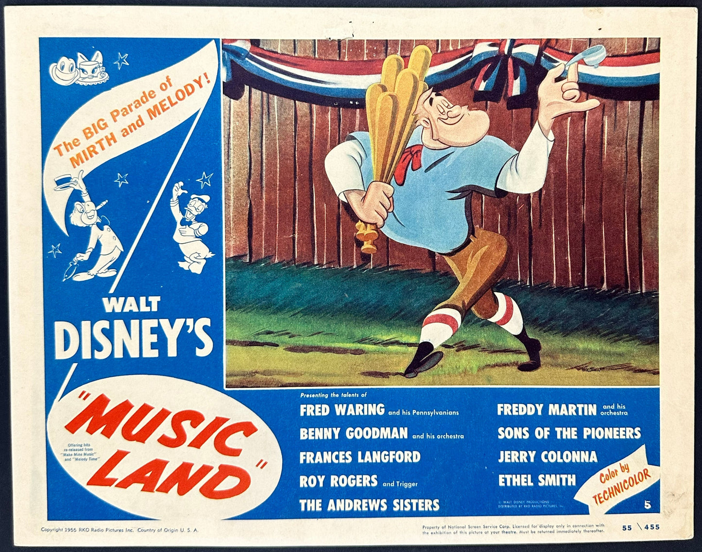 Walt Disney's Music Land US Complete Lobby Card Set (R 1955) - posterpalace.com