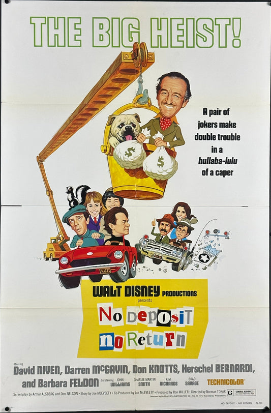 Walt Disney's No Deposit No Return US One Sheet (1976) - ORIGINAL RELEASE - posterpalace.com