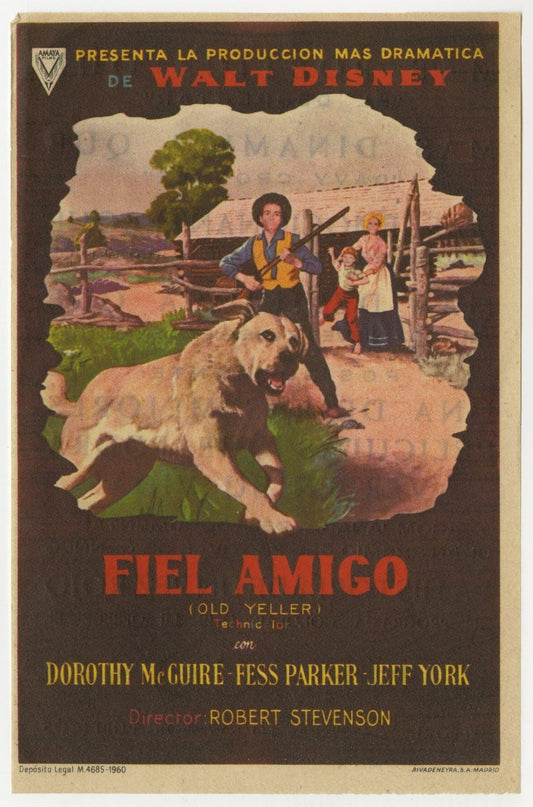 Walt Disney's Old Yeller Spanish Herald (R 1960) - posterpalace.com