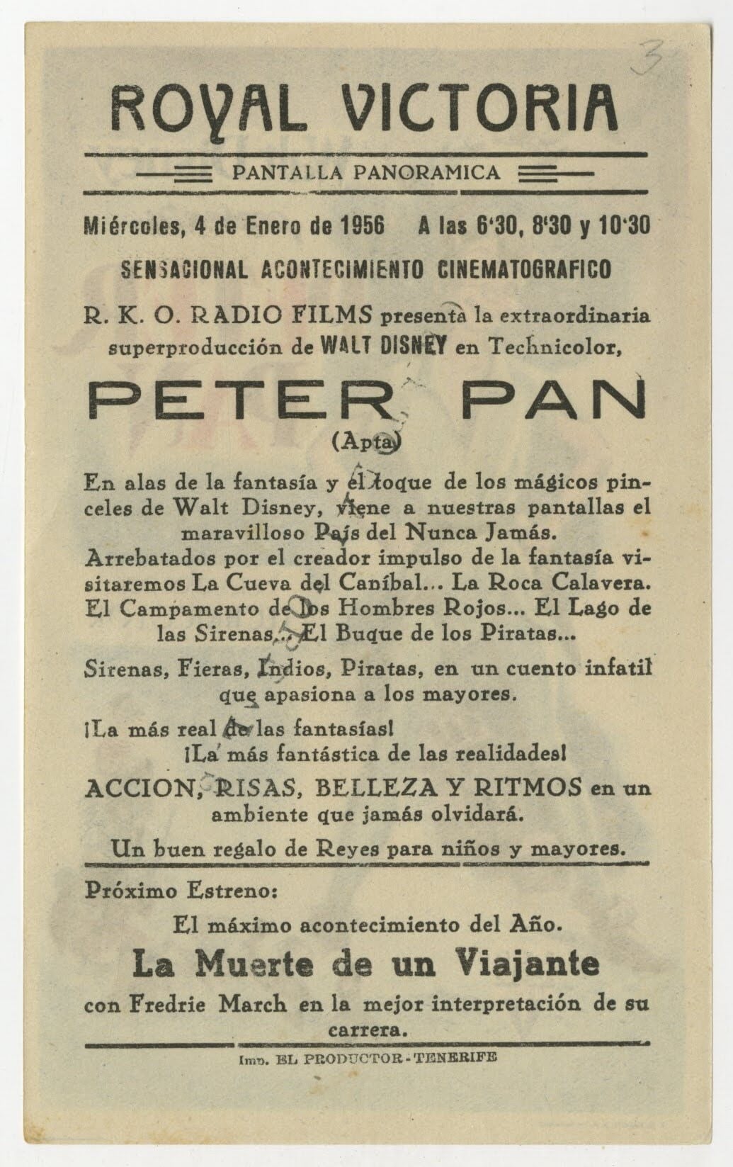 Walt Disney's Peter Pan Spanish Herald (R 1955) - posterpalace.com