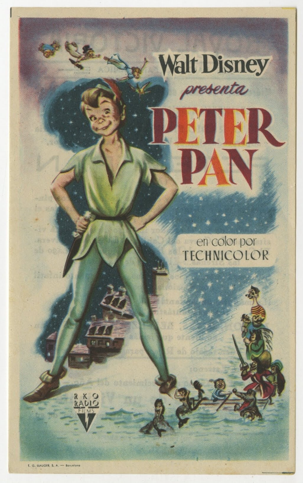Walt Disney's Peter Pan Spanish Herald (R 1955) - posterpalace.com