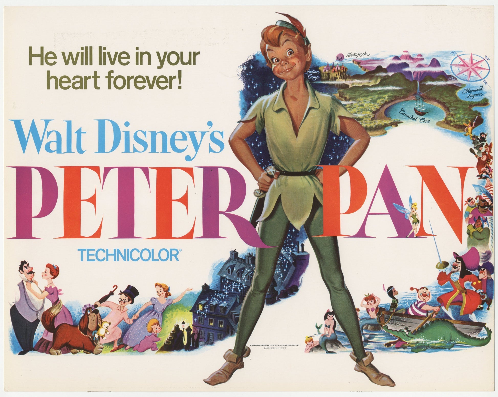 Walt Disney's Peter Pan US Title Lobby Card (R 1976) - posterpalace.com