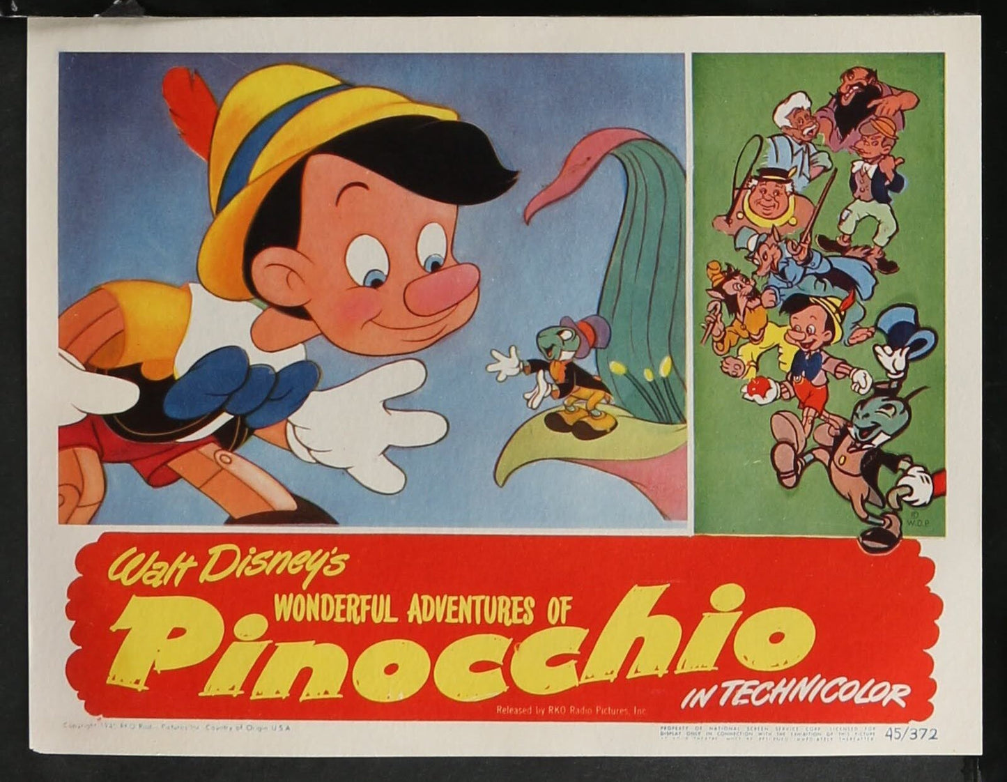 Walt Disney's Pinocchio US Complete Lobby Card Set (R 1945) - posterpalace.com