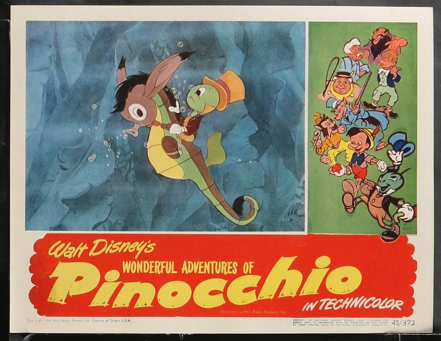 Walt Disney's Pinocchio US Complete Lobby Card Set (R 1945) - posterpalace.com