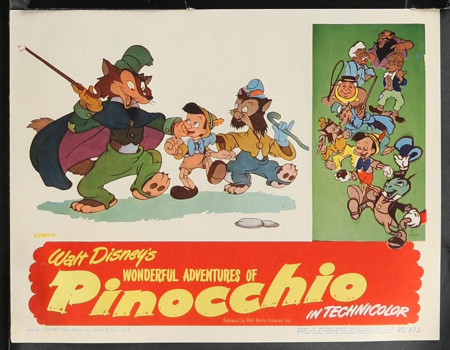 Walt Disney's Pinocchio US Complete Lobby Card Set (R 1945) - posterpalace.com