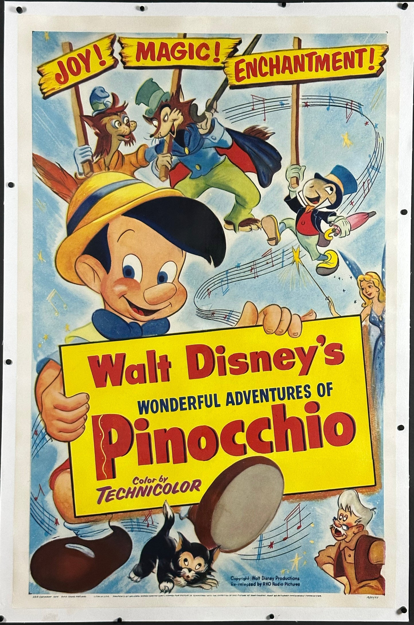Walt Disney's Pinocchio US One Sheet (R 1954) - posterpalace.com