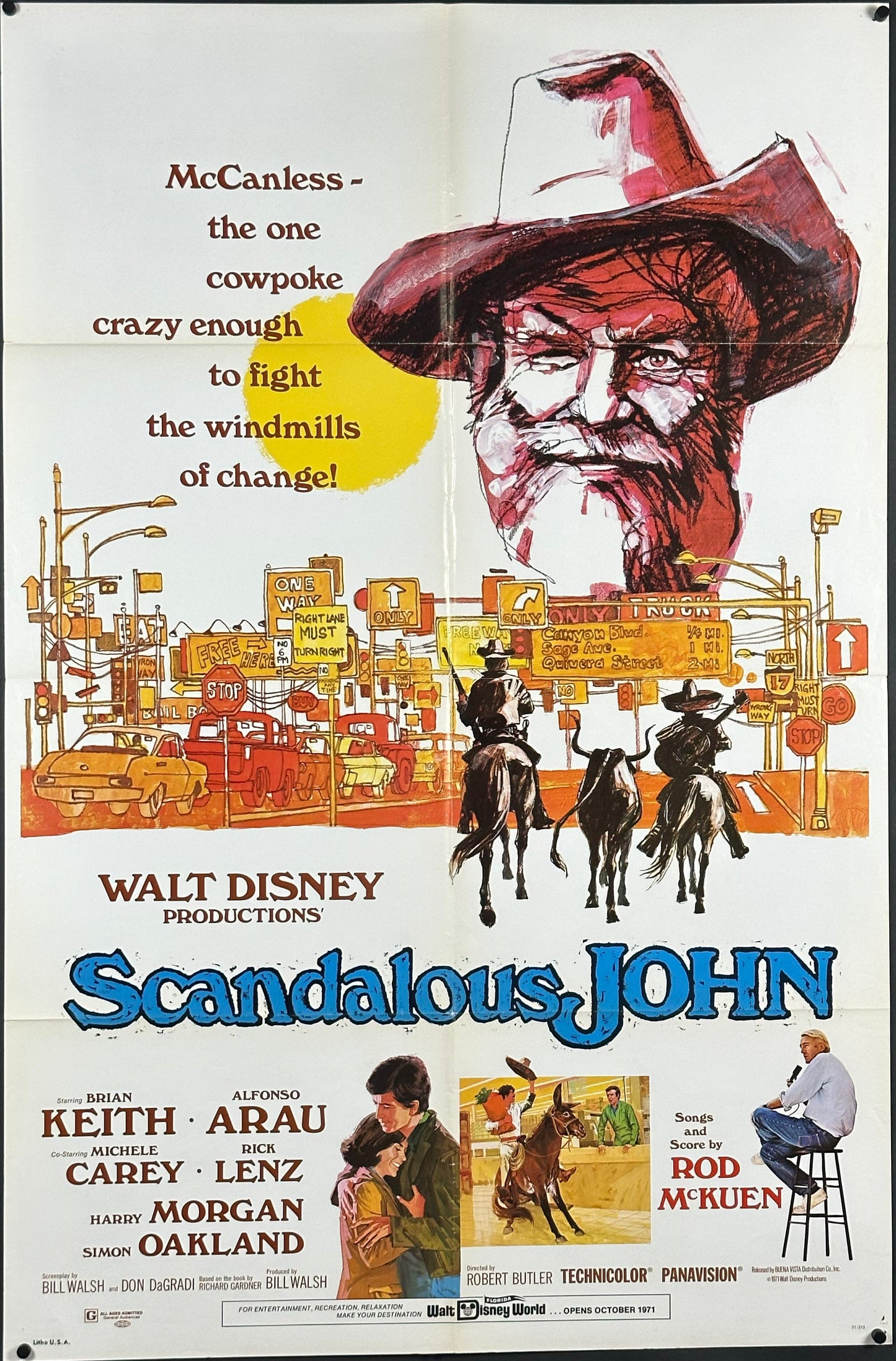 Walt Disney's Scandalous John (w/ Disney World Plug) US One Sheet (1971) - ORIGINAL RELEASE - posterpalace.com