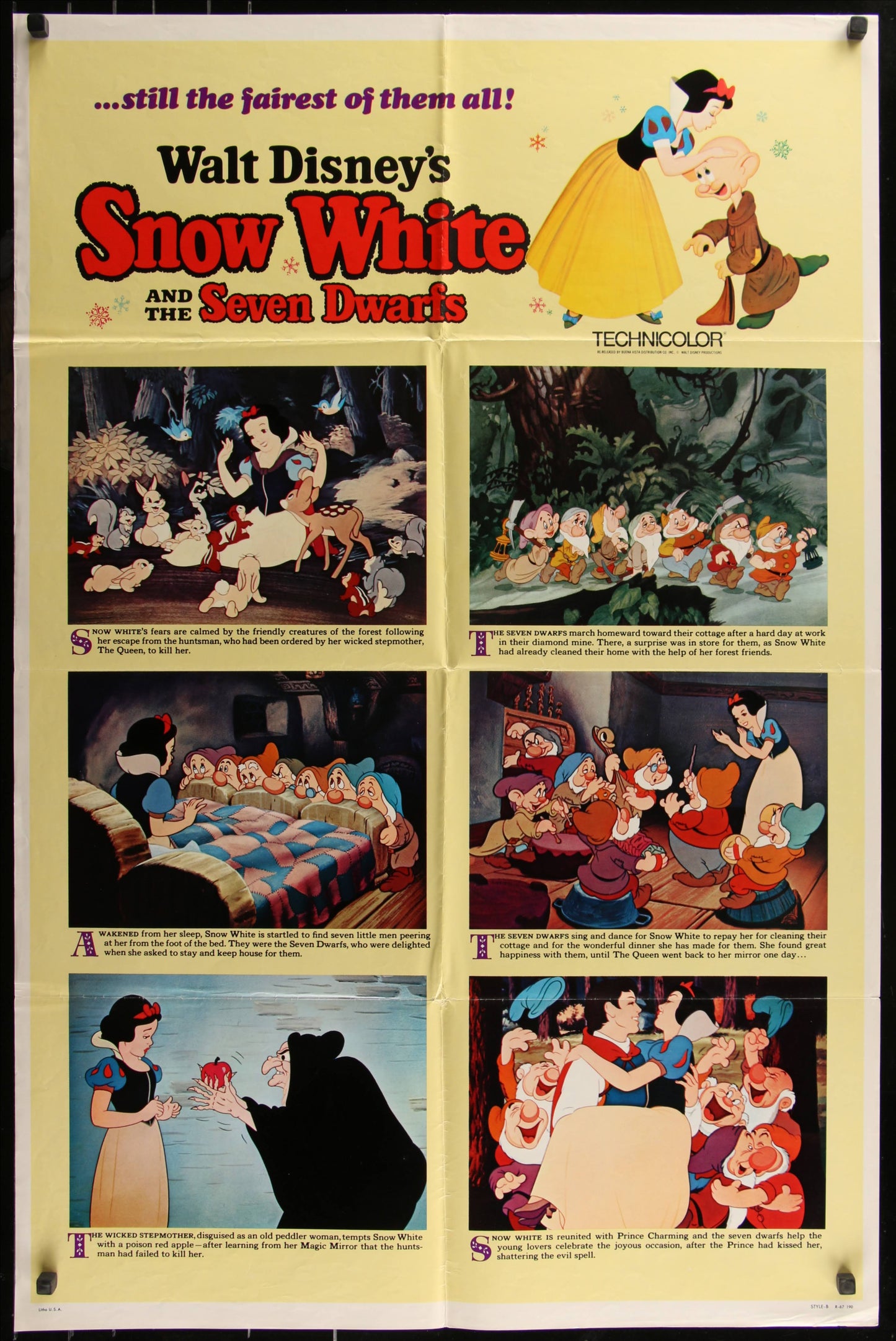 Walt Disney's Snow White And The Seven Dwarfs US One Sheet Style B (R 1967) - posterpalace.com